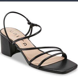 Unisa Strappy Square Toe Block Heel Sandal in Black - Size 8 - NEW Never Worn